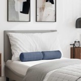 vidaXL Perne Bolster 2 pcs albastru &Oslash; 15 x 40 cm Țesătură din corduroy 42014306