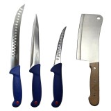 Cumpara ieftin Set profesional de macelarie, dezosat, injunghiat, transat, filetat, 3 cutite, satar