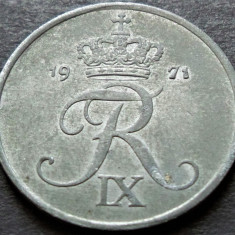 Moneda 2 ORE - DANEMARCA, anul 1971 * cod 3927 = patina