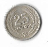 Moneda 25 centavos 1953 - El Salvador, 2,5 g argint 0,900
