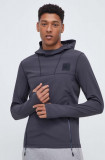 The North Face bluza barbati, culoarea gri, cu glugă, neted