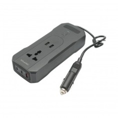 Invertor tensiune 12V-220V 200W, display digital LED, unda sinusoidala modificata, port USB, USB-C, iesire AC pentru laptop, telefon, frigider auto