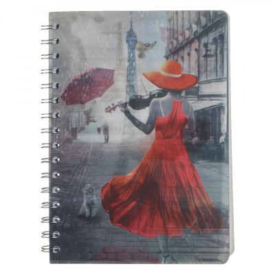 Caiet Dictando, Model Paris, Copertă Moale, A5, 96 File, Multicolor, Spirală, 3 Subiecte foto