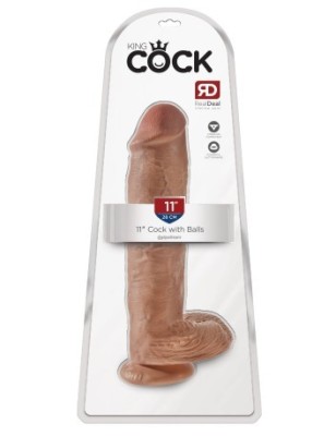 Dildo 11&amp;quot; Cock with Balls, Tan foto