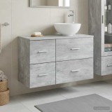 Cumpara ieftin Set dulap baie 2 buc. Gri Beton 79,5 x 41 x 80 cm