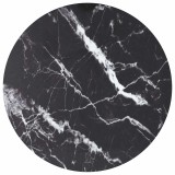 Cumpara ieftin Blat masa negru &Oslash;90x1 cm sticla securizata cu design marmura