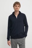 Joop! pulover de lana barbati, culoarea albastru marin, light, cu turtleneck