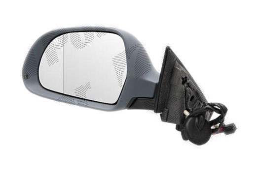 Oglinda exterioara Audi A3 (8p), 04.2008-2010 Model 3 Usi, partea Dreapta, culoare sticla crom, sticla convexa, carcasa grunduita, cu incalzire, ajus