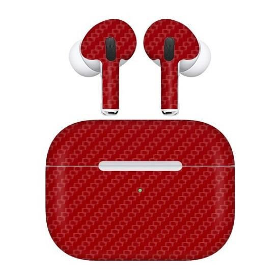 Folie Skin Apple AirPods Pro - ApcGsm Wraps Carbon Geranium Red