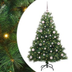 vidaXL Brad de Crăciun artificial cu 150 LED Verde 150 cm PE și PVC 3397772