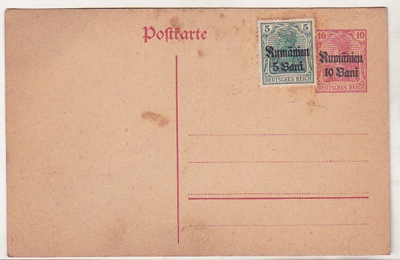 bnk cp Carte postala ocupatia germana - marca fixa - necirculata