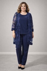 Compleu Elegant din 3 piese Fiesta Navi - 60Marimea