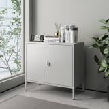 Dulap, en.casa, PXSL-0177 Hailuoto, 75 x 80 x 40 cm, otel, gri deschis, cu 1 raft HausGarden Leisure
