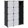 Dulap modular cu 9 compartimente, 109x36,5x143 cm, negru si alb