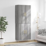 vidaXL Dulap &icirc;nalt, gri sonoma, 69,5x34x180 cm, lemn compozit
