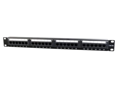 Patch Panel GEMBIRD 24 Porturi Cat 5e RJ45 Negru NPP-C524CM-001 foto