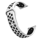 Cumpara ieftin Curea silicon compatibila Huawei Watch GT 2 46mm, telescoape QR, Alb/Negru