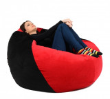 Fotoliu mare nirvana igant black red gama diamond umplut cu perle polistiren beanbag para marca pufrelax