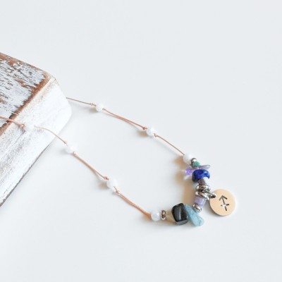 Colier la baza gatului cu cristale zodia sagetator foto