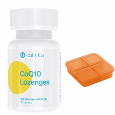 Set supliment alimentar si cutie pilule, coenzima q10 sublingual, CoQ10 Lozenges, 30 tablete, CaliVita