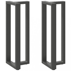 vidaXL Picioare de masă de bar &icirc;n formă de T, 2 buc., antracit, 40x35x(110-111) cm, oțel 4013098