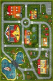 Cumpara ieftin Covor Camera Copii Model Drumulete 11061-130, Marime 80 x 150 cm, Verde, Inaltime Fir 9 mm, Antialergic, Polipropilena, Gradinita, Cresa, Loc de Joaca, KOLIBRI