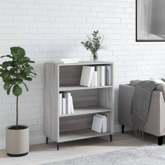 Gossi dulap cu rafturi, gri sonoma, 69,5x32,5x90 cm, lemn compozit