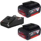 Bosch 1600A019S0 - Set 2 acumulatori si incarcator Li-Ion 18 V 4 Ah incarcare rapida