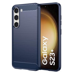 Husa Samsung Galaxy S23 Plus Techsuit Carbon Silicone, albastru foto
