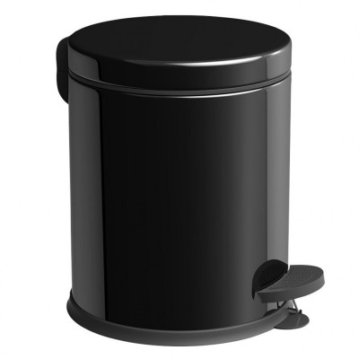 Coș de gunoi Vinoks 410400B, 5 litri, oțel inoxidabil, pedală, negru foto