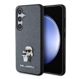 Husa pentru Samsung Galaxy S24 - Karl Lagerfeld Saffiano (KLHCS24SPSAKCMPG) - Grey Karl&amp;Choupette Metal Pin