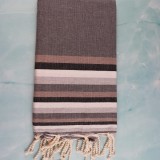 Prosop Fouta Plajă &amp; Spa Gri Cu Dungi Inchise 200 x 100 cm