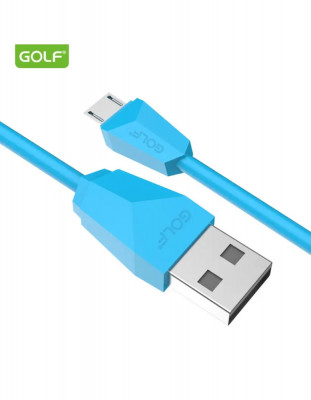 Cablu incarcare micro USB 2A ALBASTRU, GOLF foto