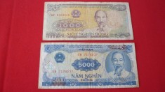 LOT BANCNOTE STRAINE VIETNAM 1000 , 5000 DONG
