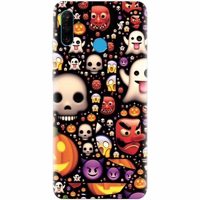 Husa silicon pentru Huawei P30 Lite, Emoji Mess