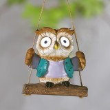 Lampa solara LED bufnita suspendata gradina, 28 cm, 2 LED alb rece, IP44