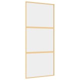 Cumpara ieftin Usa glisanta, auriu, 90x205 cm, sticla ESG mata si aluminiu