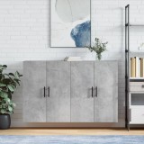 Gossi dulap cu montaj pe perete, 2 buc, gri beton, 69,5x34x90 cm
