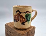 Cana din Ceramica glazurare Jasp artizanal secolul XIX Franta ( ? ) 8 cm inaltime