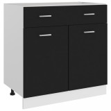 vidaXL Dulap inferior cu sertar &ldquo;Lyon&rdquo;, negru, 80x46x81,5 cm