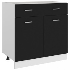 vidaXL Dulap inferior cu sertar &ldquo;Lyon&rdquo;, negru, 80x46x81,5 cm 801237