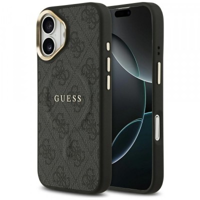 Husa MagSafe pentru Apple iPhone 17, Guess, 4G Classic, Neagra foto