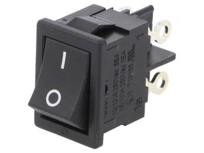 Rocker Switch ON-OFF 4A 250VAC Black IP40 foto