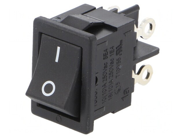 Rocker Switch ON-OFF 4A 250VAC Black IP40