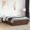 vidaXL Cadru de pat cu lumini LED stejar maro 160x200cm lemn prelucrat 3209603