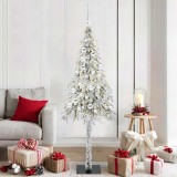 vidaXL Brad de Crăciun cu 300 LED cu suport Alb 180 cm PE și Oțel 3396234
