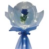 Trandafir in balon led cu lumini, flippy, tip buchet, diametru 35 cm, albastru