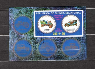 GUINEEA ECUATORIALA 1976 - AUTOMOBILE DE EPOCA. COLITA STAMPILATA, EW16 foto