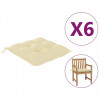 Perne de scaun, 6 buc., alb crem, 50x50x7 cm, material textil, vidaXL