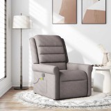 vidaXL Fotoliu de masaj rabatabil, gri taupe, material textil